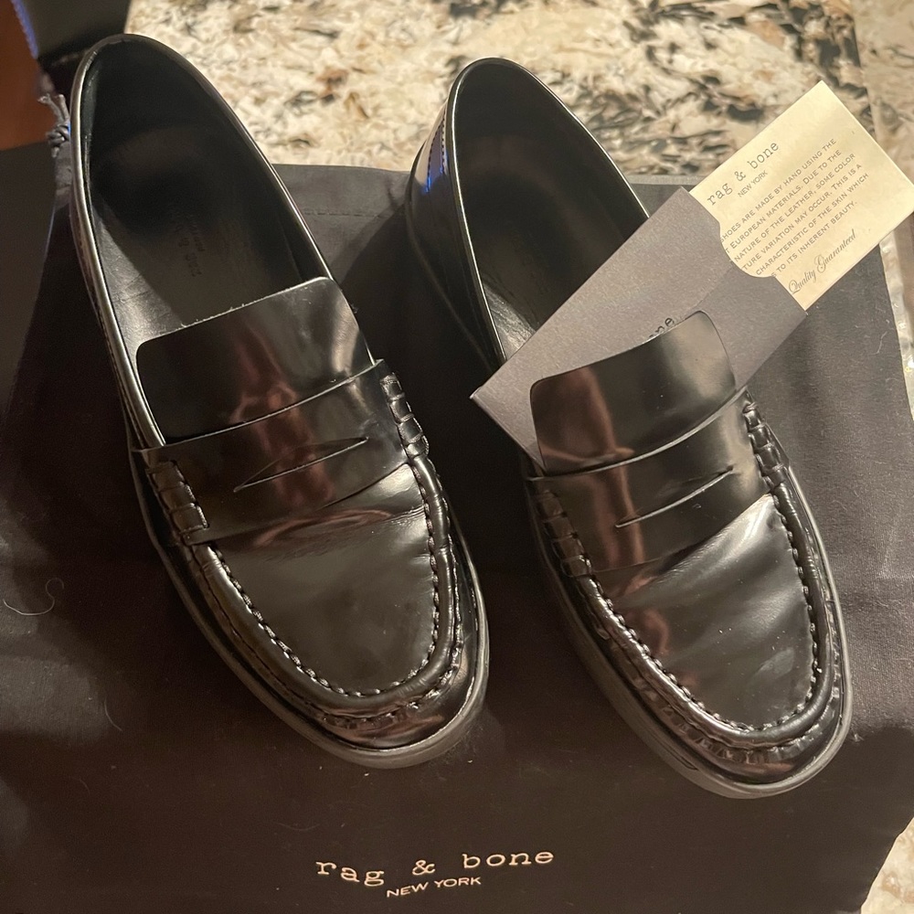 Rag & Bone Black Colby Leather Oxford Sneakers/ Loafers- 7.5
